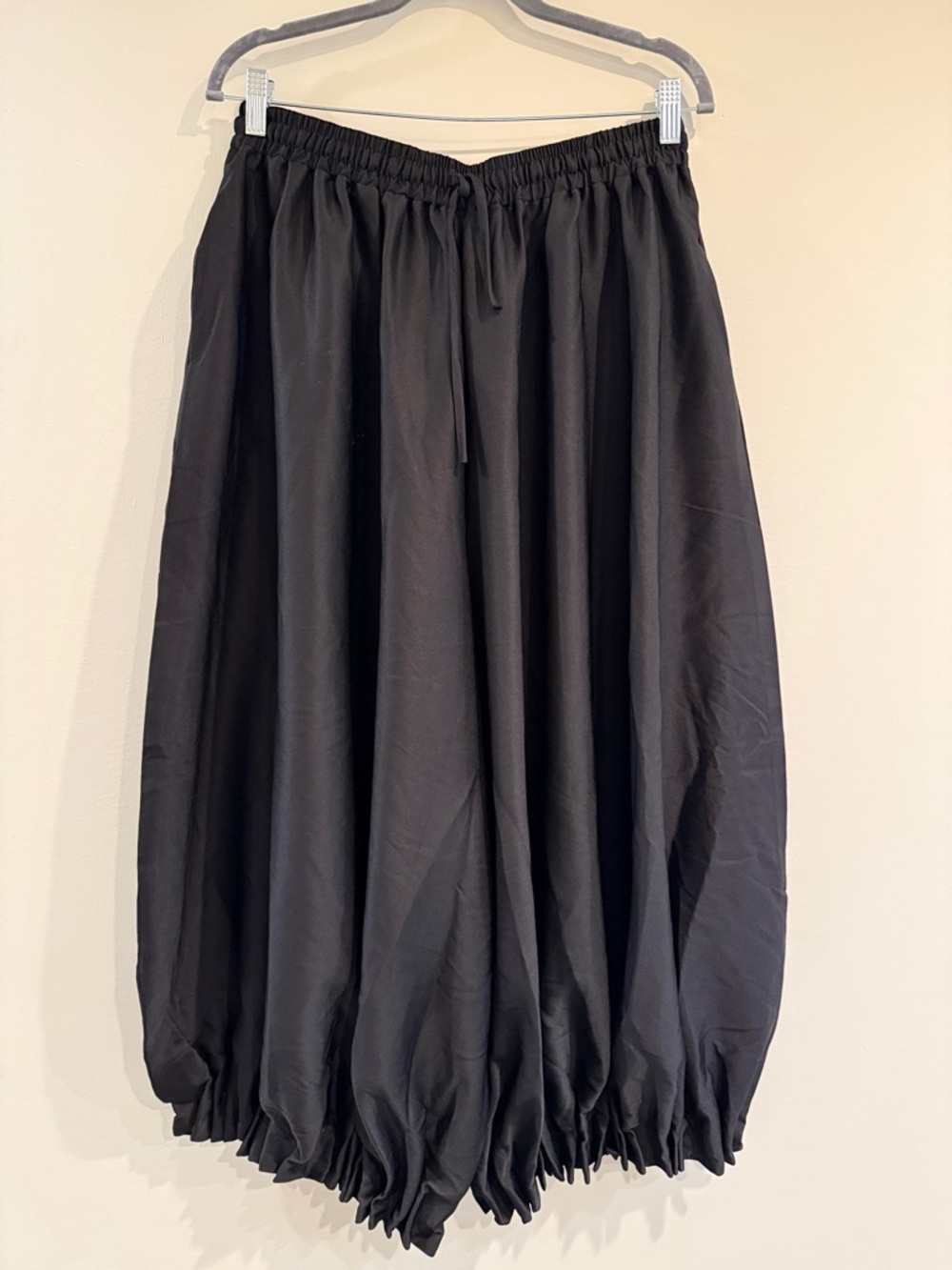 Black Balloon Hem Womens pant - Elastic Waist